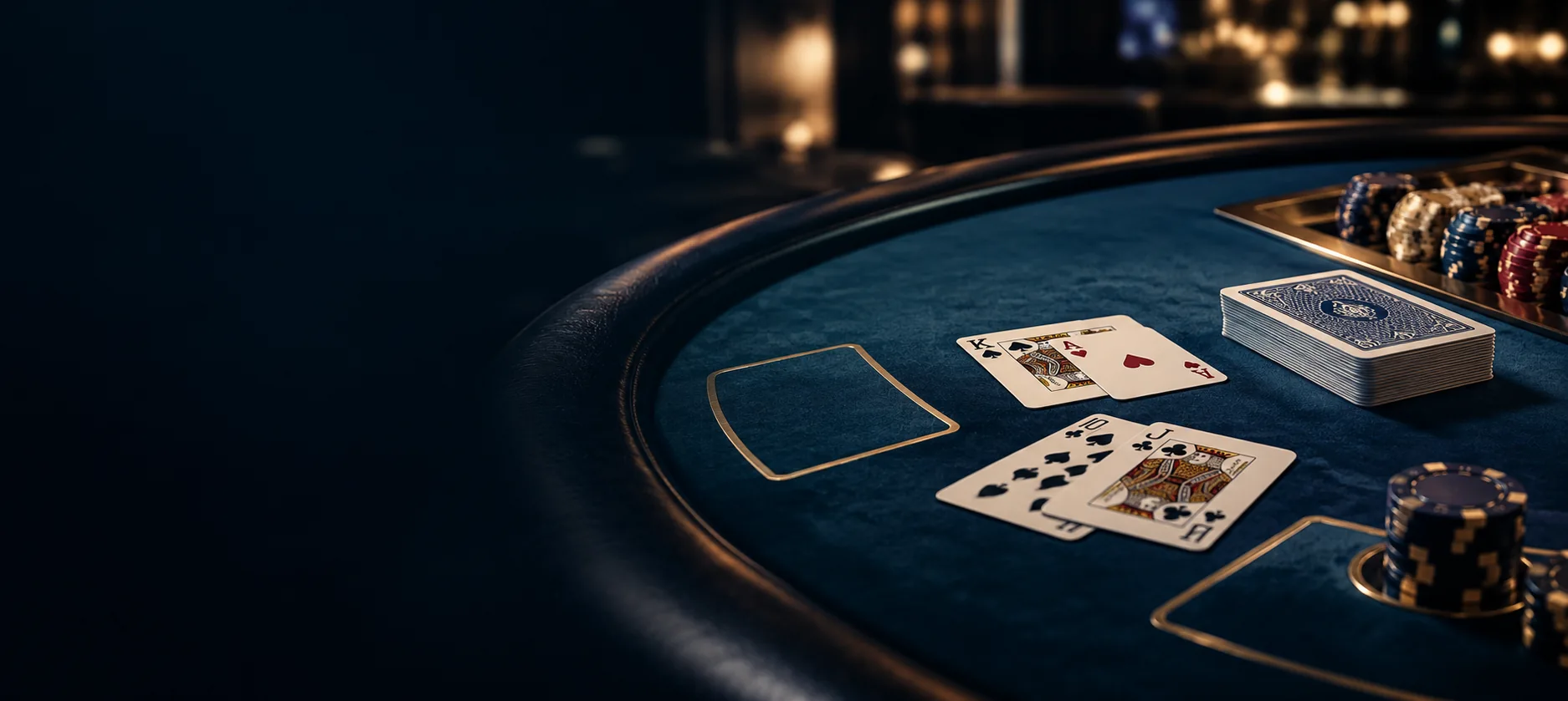 Bàn blackjack với bộ bài